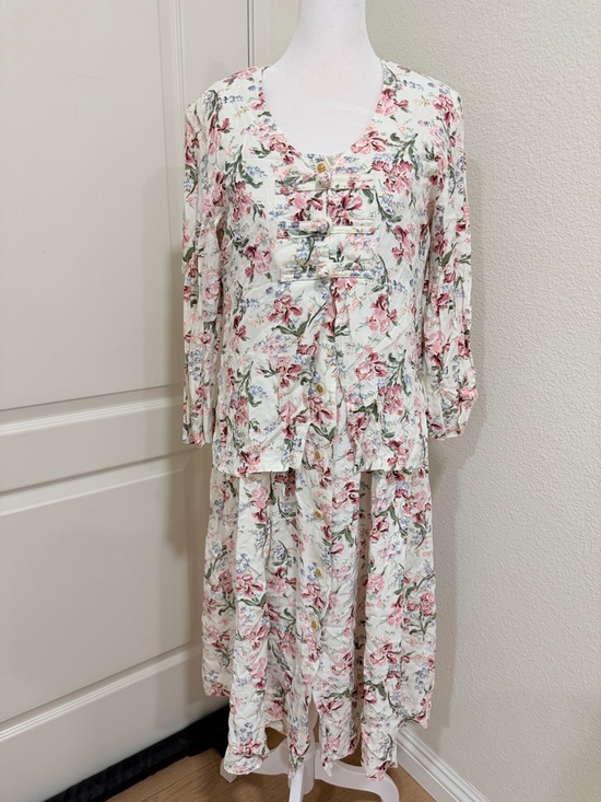vintage Dresses & Skirts - Vintage Floral Cottagecore Two-Piece Set Jacket + Dress Fits M